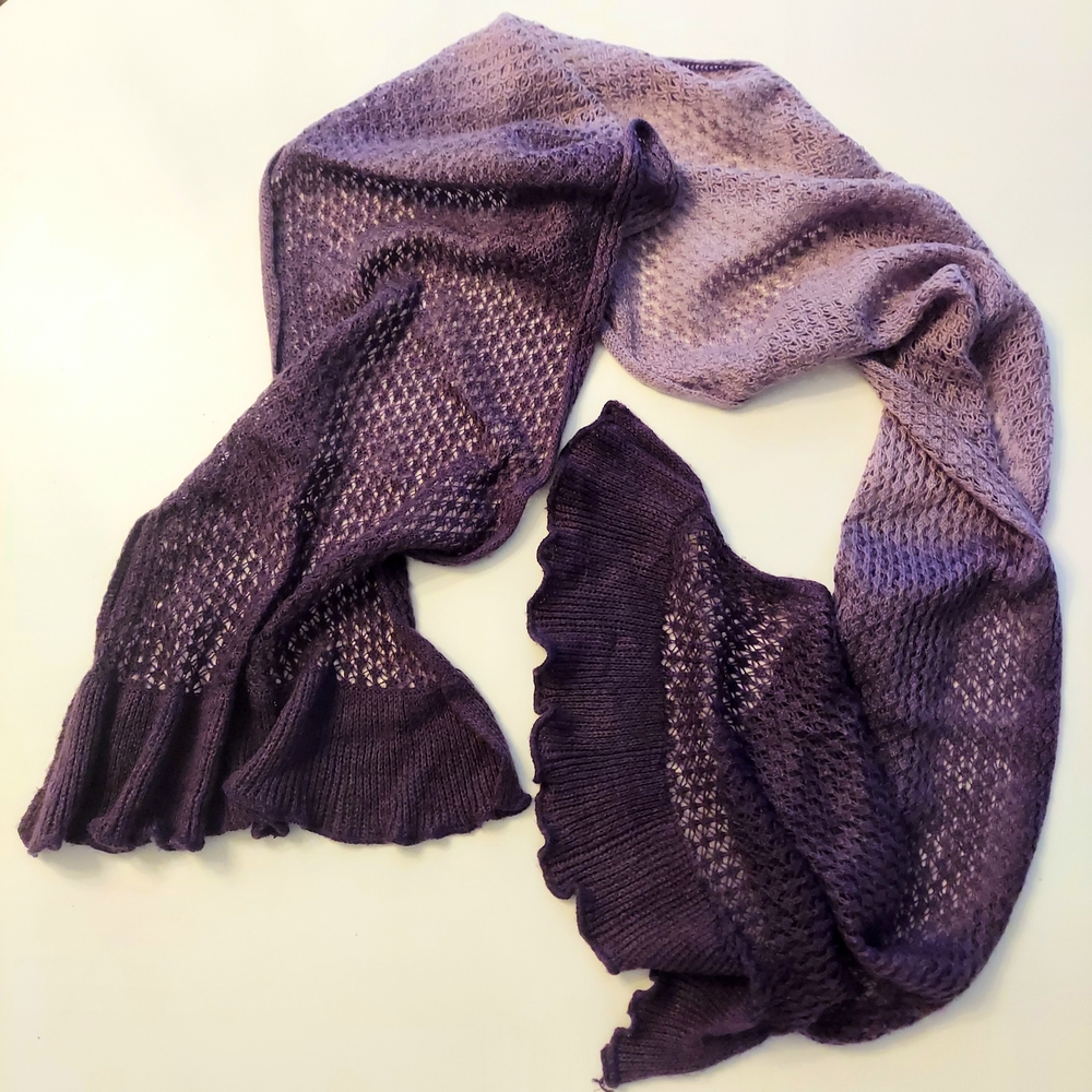 Shades Of Purple Vintage Knit Scarf